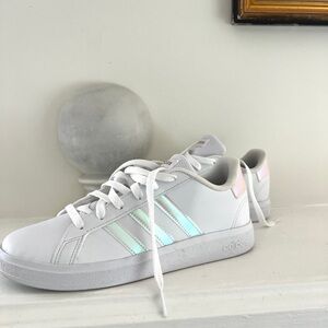 Adidas White Sneakers with Iridescent Accents